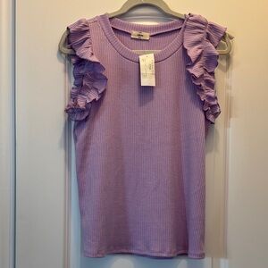 Entro Lilac Ruffled Tank Top